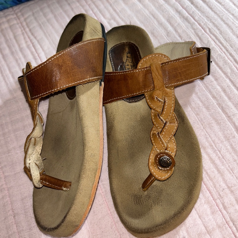 Freebird Athena Size 7 Leather Braided Thong Sandals - Picture 7 of 10